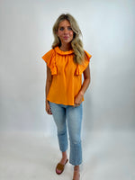 ORANGE YOU GLAD | RUFFLE SLEEVE TOP