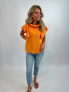 ORANGE YOU GLAD | RUFFLE SLEEVE TOP