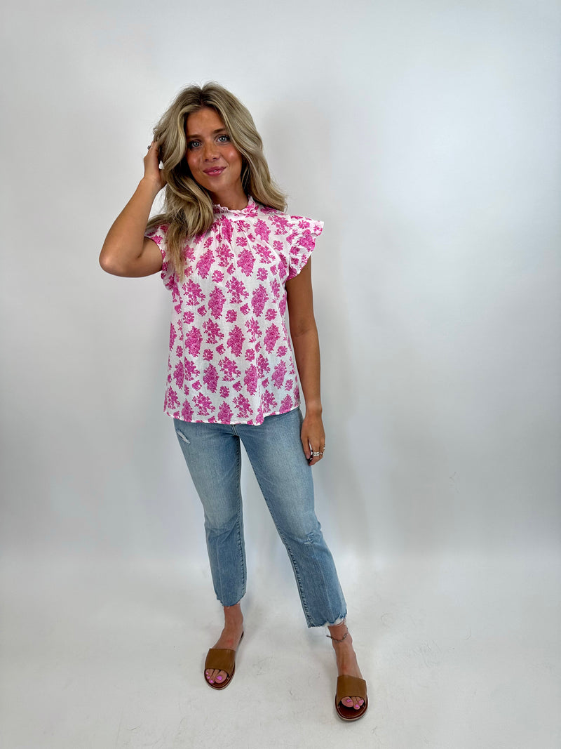 FRESH FLOWERS | RUFFLE SLEEVE BLOUSE