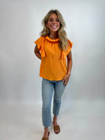 ORANGE YOU GLAD | RUFFLE SLEEVE TOP