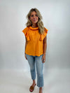 ORANGE YOU GLAD | RUFFLE SLEEVE TOP