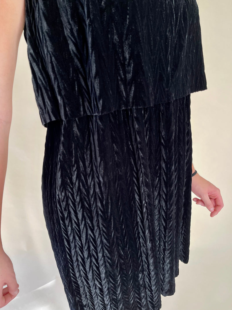 DENVER COFFEE DATE | VELVET STRAPLESS MINI DRESS