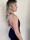 REACH FOR THE MOON | CROSS-BACK VELVET BODYSUIT