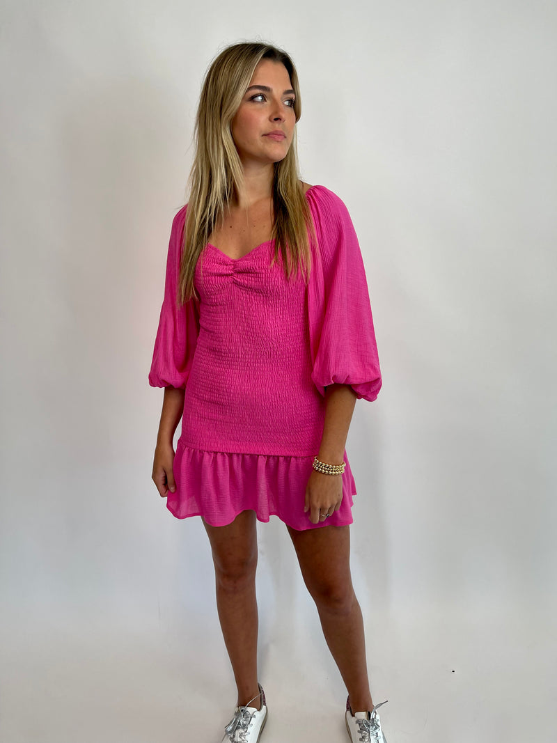 SPRINKLE OF SASS | SMOCKED MINI DRESS