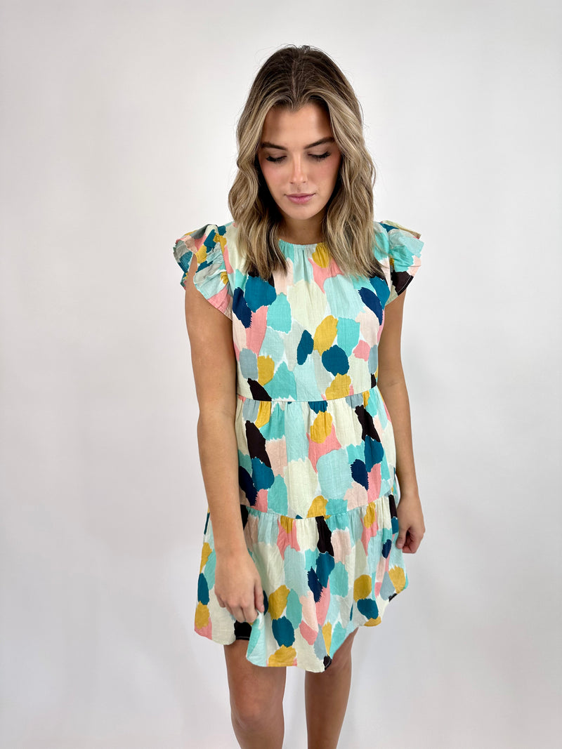 CLEVER MOMENT | MULTICOLOR SPOTTED BABYDOLL DRESS
