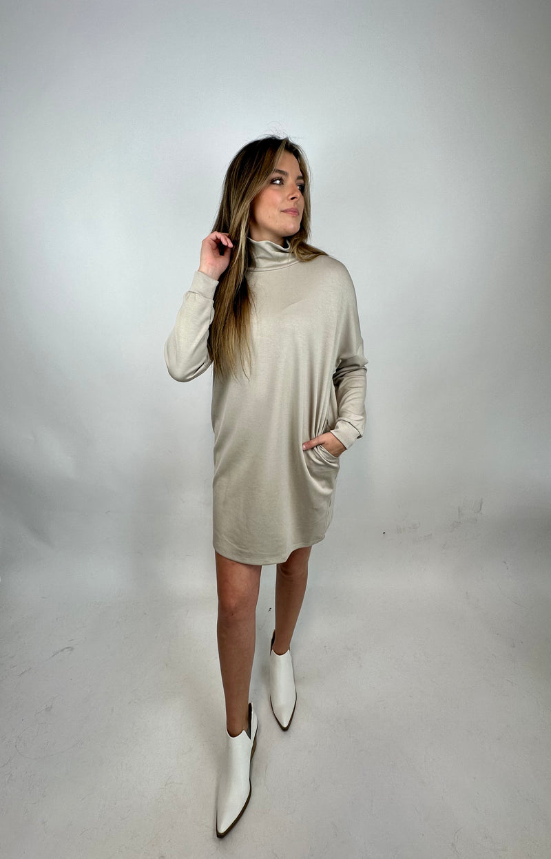 STAY WITH YOU | SCUBA NECK DRESS
