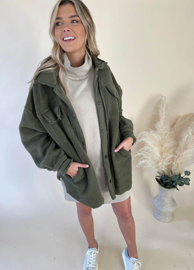 CABIN SO COZY | BUTTON DOWN OVERSIZED SHACKET