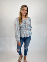 HOURS TO GO | FLORAL TIE BLOUSE